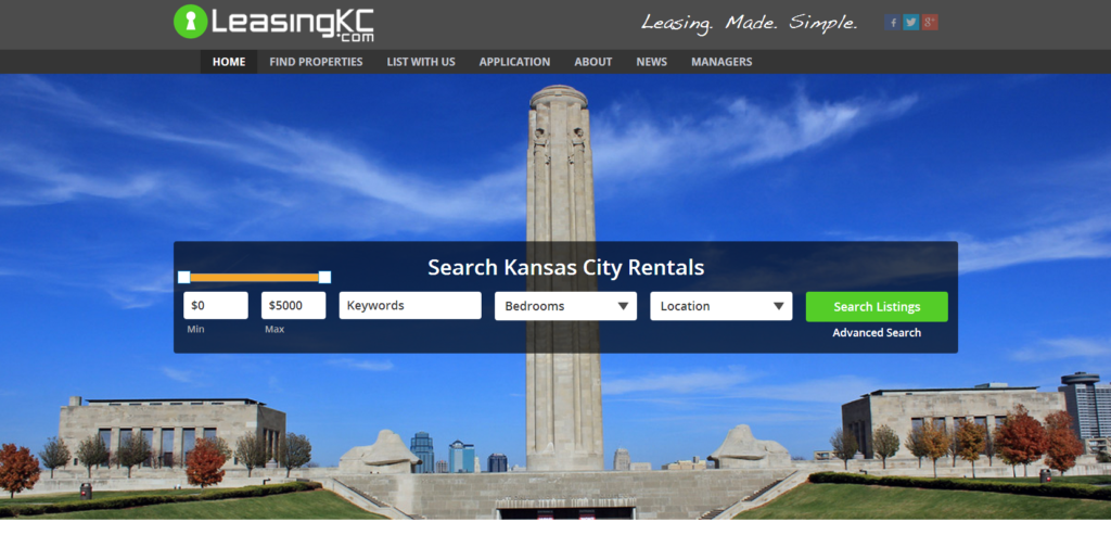 Advanced search feature on Leasing KC's website by Lifted Logic