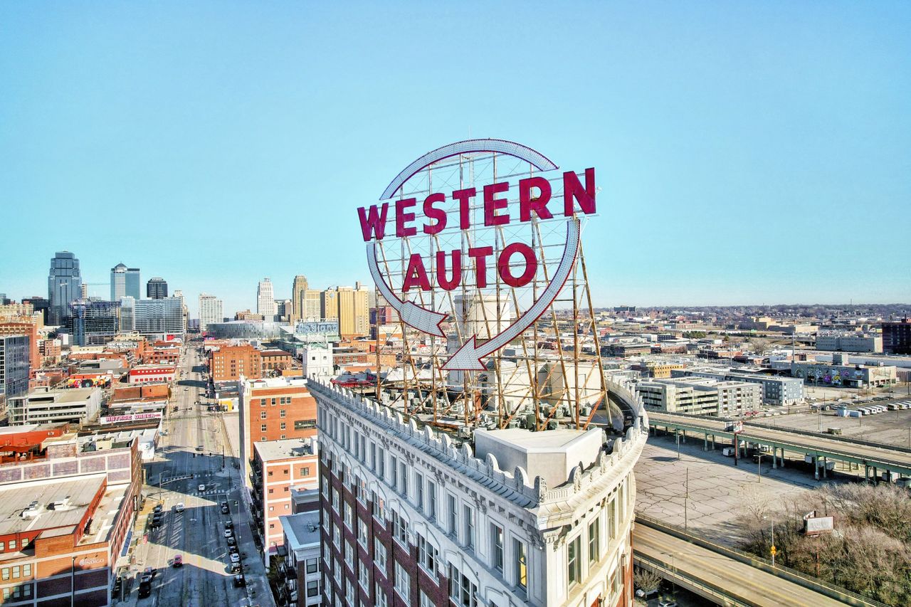 The Western Auto building, a prominent feature in the KC skyline. Many Kansas City businesses target the surrounding downtown area with strategic SEO.